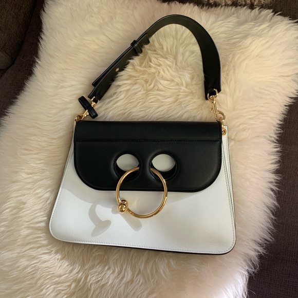 JW Anderson Handbags - JW Anderson Medium Black White Pierce Shoulder Bag